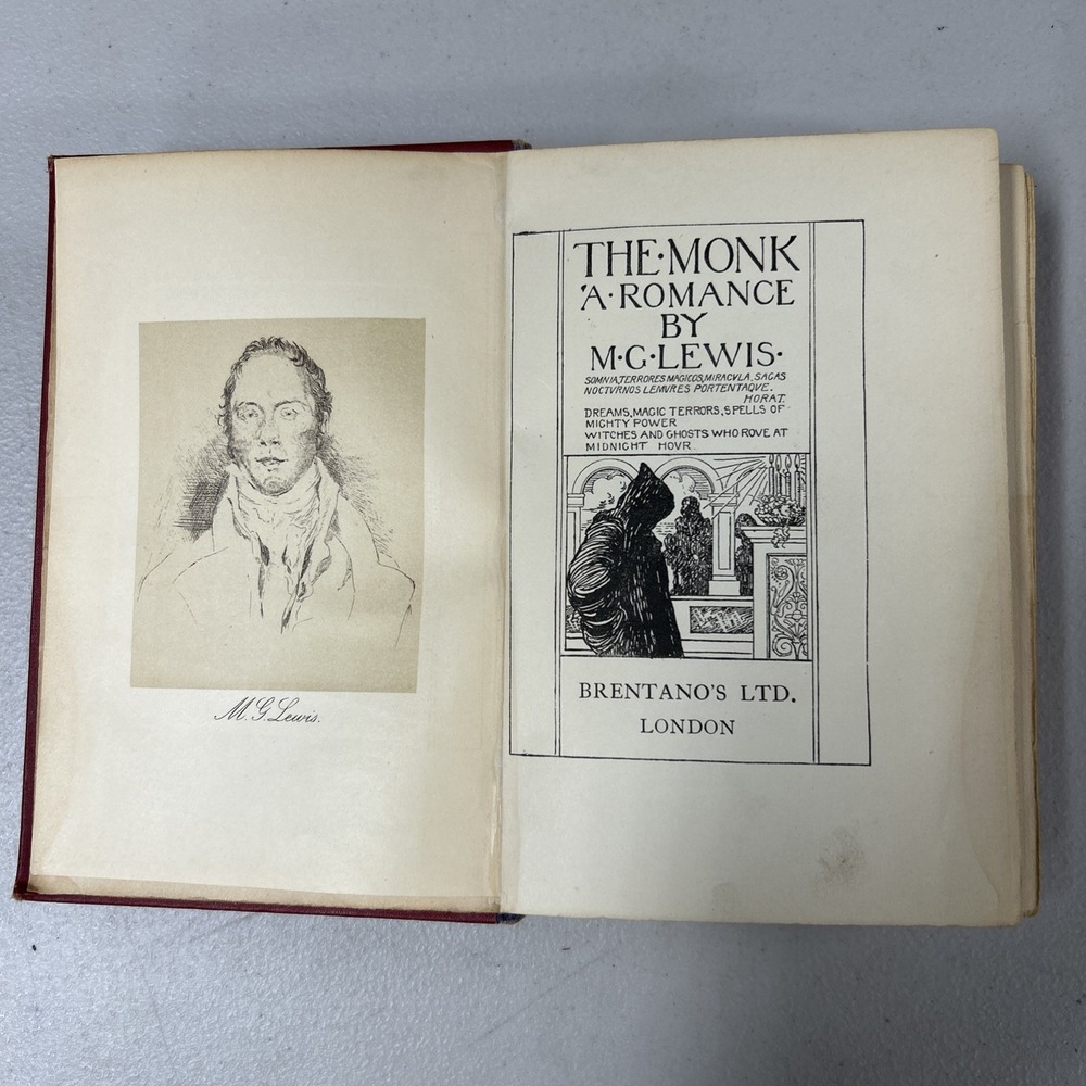 Gothic novel The Monk: A Romance by M.G. Lewis